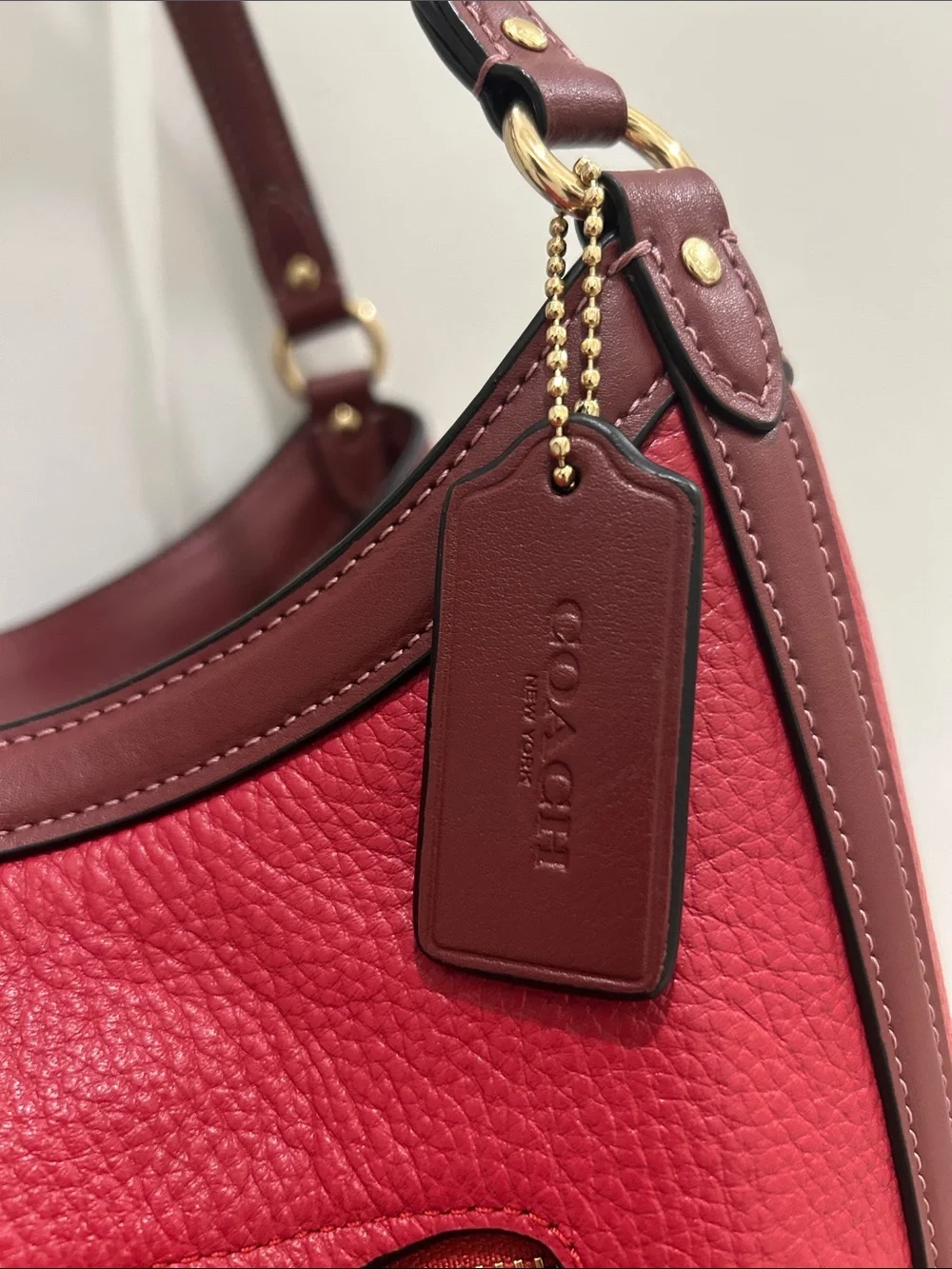Coach (EUC) Kristy Shoulder Bag in Red Apple Colorblock